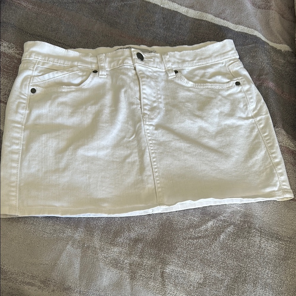 SOLD White Denim Mini Skirt